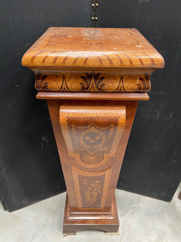 Inlaid Marquetry Pedestal Stand