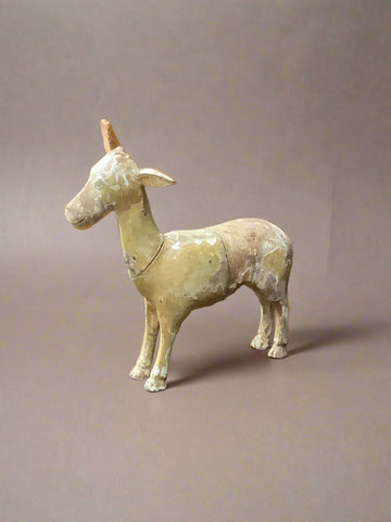Wooden Donkey Statuette