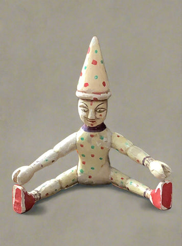 Hand Carved Wooden Clown Doll