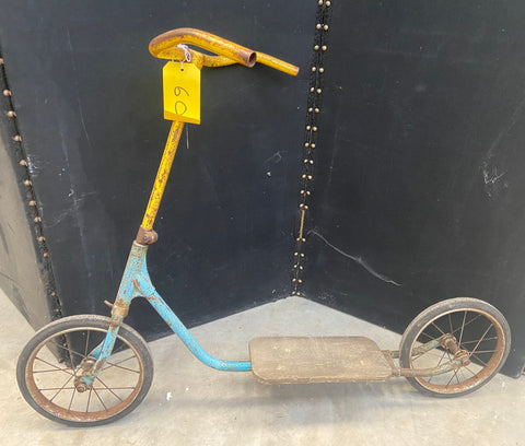 Blue and Yellow Push Scooter