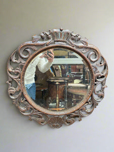 Crown Topped Round Mirror