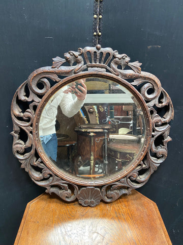 Crown Topped Round Mirror