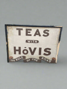 'Teas With Hovis' sign, hand painted in brown and cream paint Film TV Props