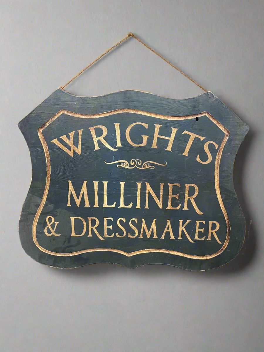 'Wrights Milliner & Dressmaker' Sign – Ashwood Props