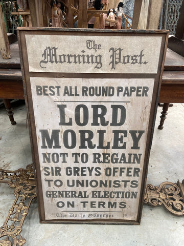 The Morning Post Framed Headline