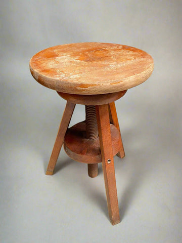 Vintage craftsman stool circa 1940s-1960s with an adjustable screw seat.