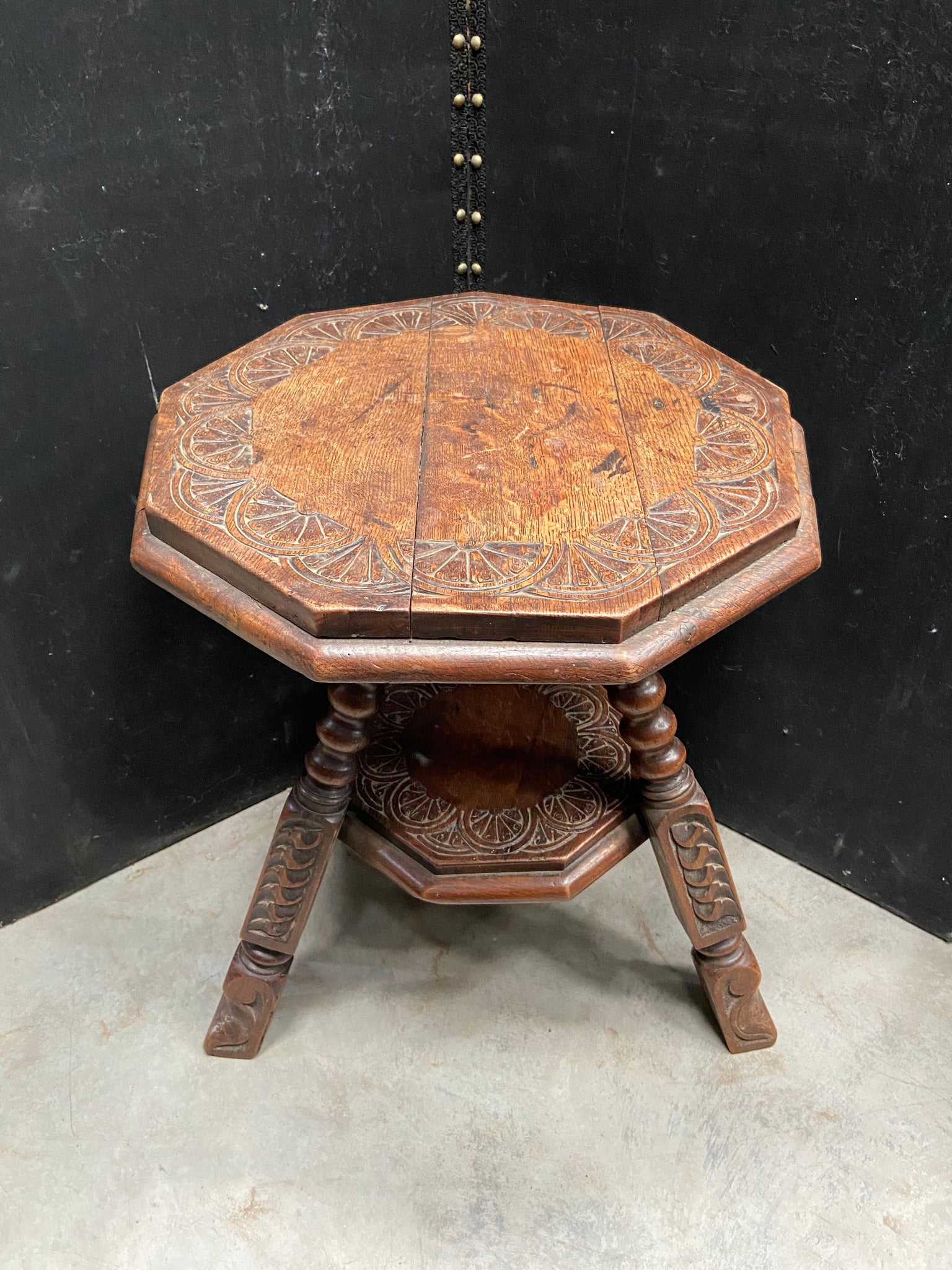 Octagonal Orange Segment Side Table