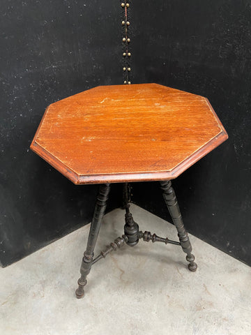 Octagonal Table with Turned Black Legs