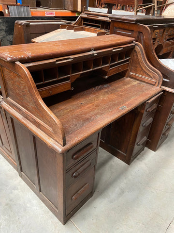 Antique Roll Top Bureau