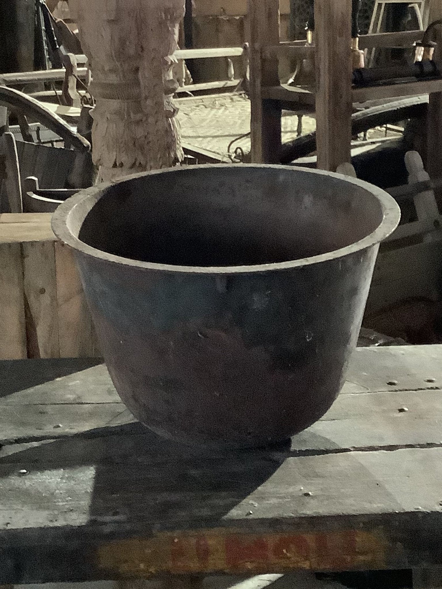 Large Round Metal Planter