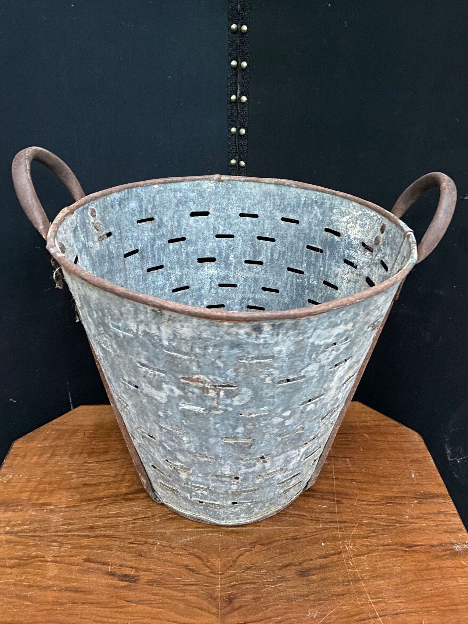 Galvanised Olive Basket