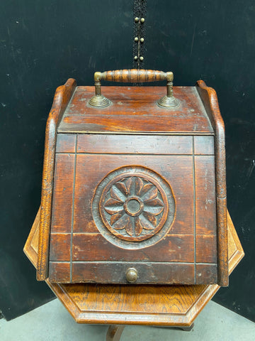 Antique Oak Coal Box
