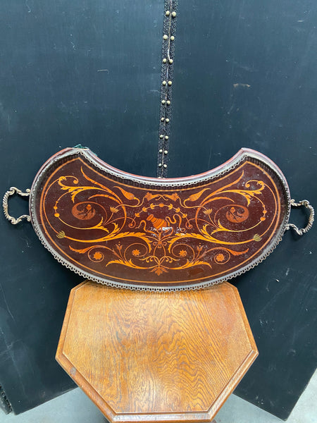 Curved Tray with an Inlaid Design