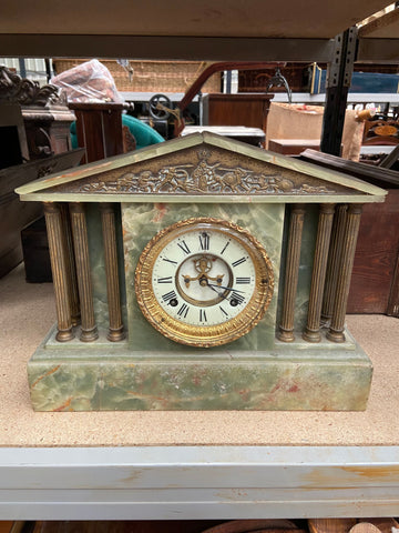 Victorian Green Onyx Mantel Clock