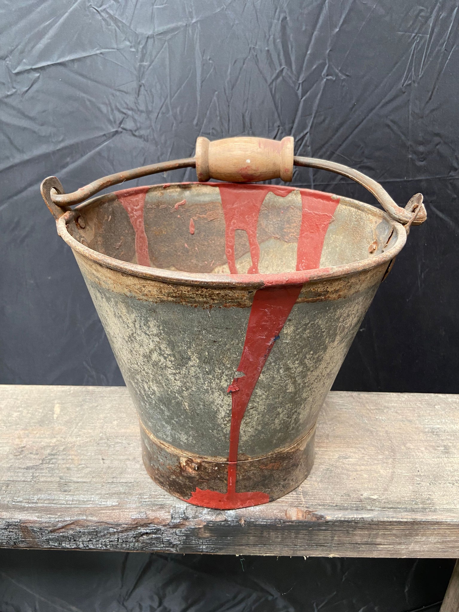 Bucket with Red Paint