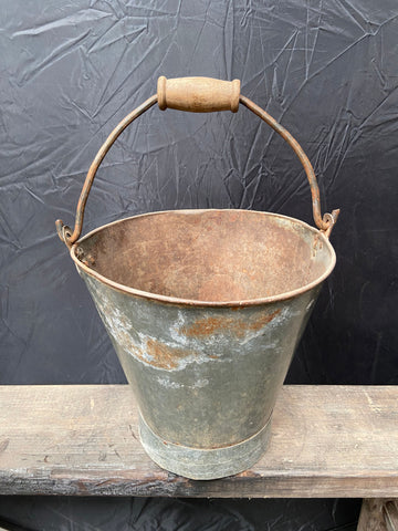Metal Bucket with Rusted Patina