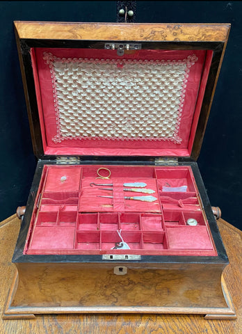 Pink Lined Sewing/Jewellery Box