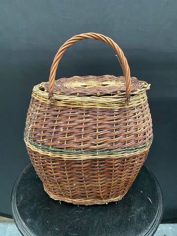 Rustic Lidded Forager's Basket