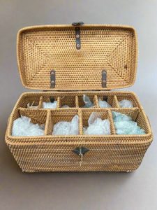 Cane Rattan Sectioned Storage Hamper