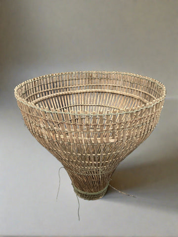 Ancient Thai or Vietnamese fish trap/basket with a closed weave.