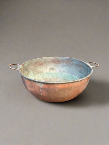 Large French copper mixing/whisking bowl. Could have also been designed for making confectionary such as jam, fudge, and sweets.