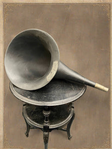 1920s extra large ebonite gramophone horn.