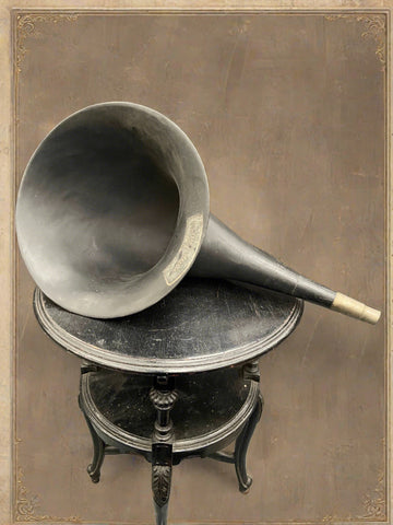 1920s extra large ebonite gramophone horn.