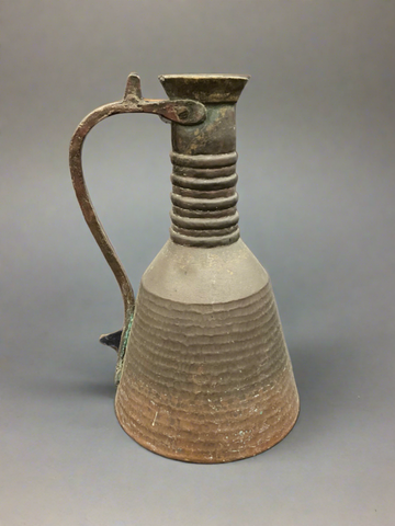 Ottoman Turkish copper water jug, circa late 19th century. Copper vessels were used to store water overnight because the copper would help eliminate any bacteria in the water.