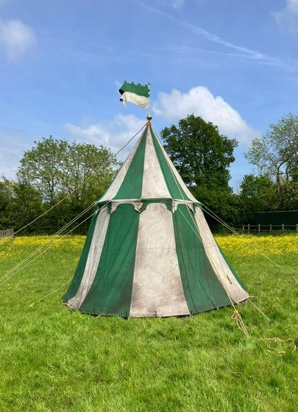 Green and White Jousting Tent