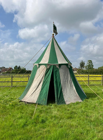 Green and White Jousting Tent