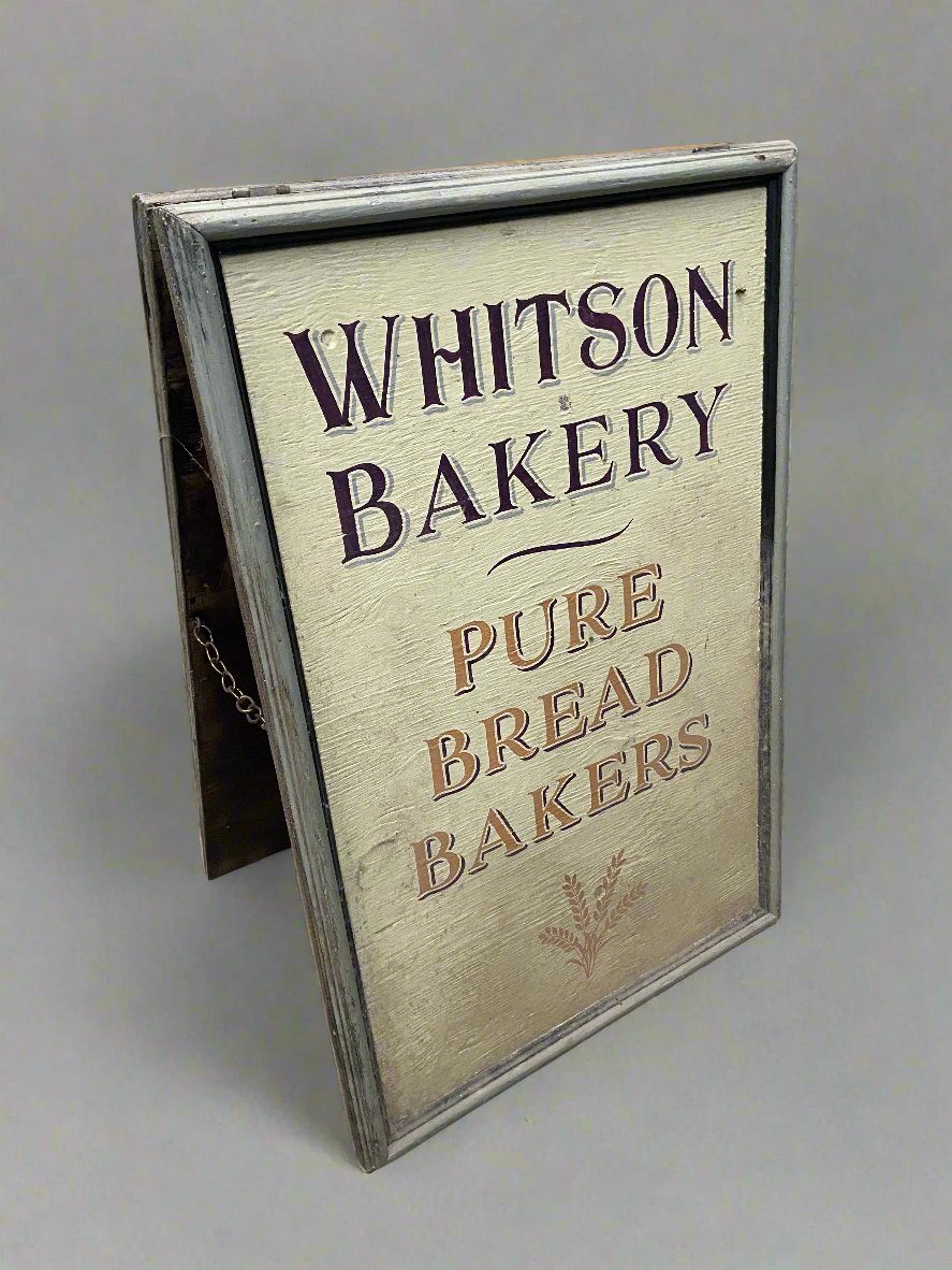 Whitson Bakery A-frame board, hand painted in a traditional style.