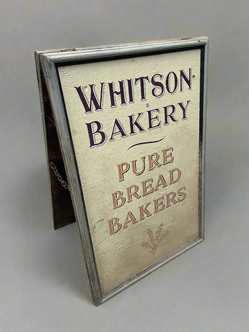 Whitson Bakery A-frame board, hand painted in a traditional style.