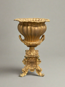 Large French ormolu ornate gold urn. Ideal for flower arranging or as a stand-alone decorative piece.