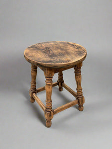 Rustic country farmhouse stool, with a charming, aged finish.