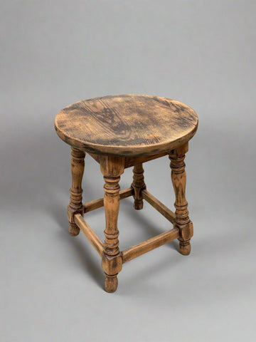 Rustic country farmhouse stool, with a charming, aged finish.