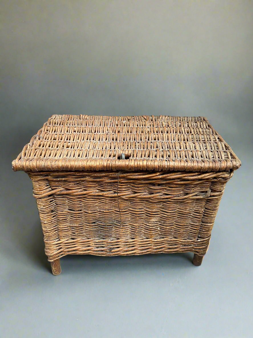 Antique Wicker Storage Hamper