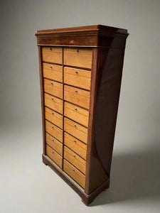 Antique French mahogany cartonnier filing cabinet, ideal dressing for a period office set.