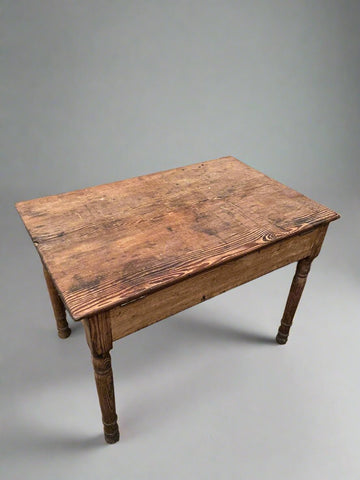 Rustic Victorian pine farmhouse kitchen table.