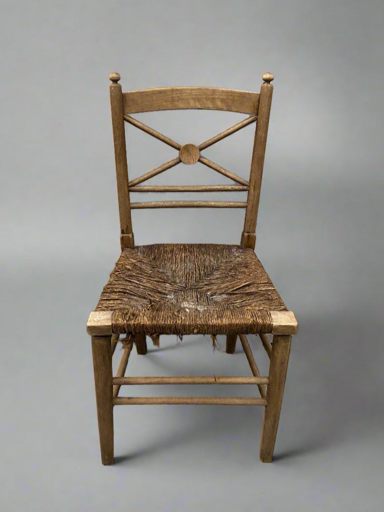 Rustic Chair V Rising Rustic Rush Seated Chair – Ashwood Props