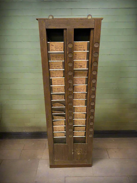 Wooden Clocking In Card Rack