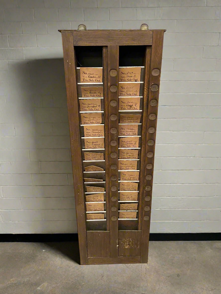 Wooden Clocking In Card Rack