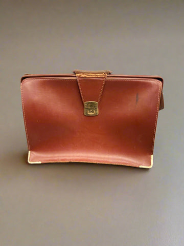 Vintage Gladstone doctor's briefcase bag, circa 1960s-1980s.