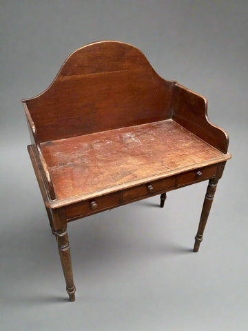 Victorian wooden washstand with a high back. Could also be used as a writing table.