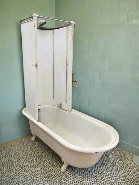 White Cast Iron Canopy Bath