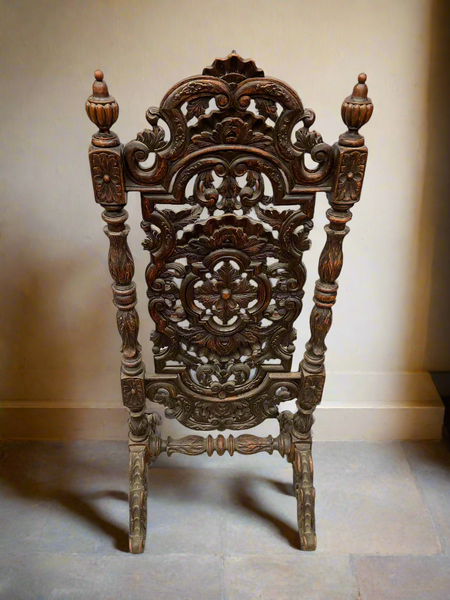 Carved Wooden Fire Screen