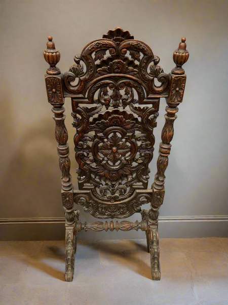Carved Wooden Fire Screen