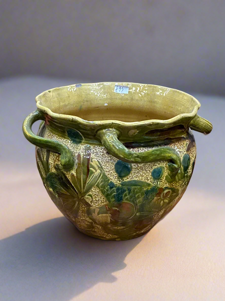 A C. H. Brannam green glazed koi vase/planter, circa early 1900s.