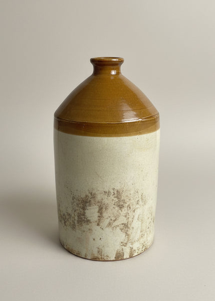 A trio of antique salt glazed stoneware flagons, in an aged condition.