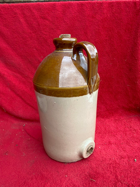 A trio of antique salt glazed stoneware flagons, in an aged condition.