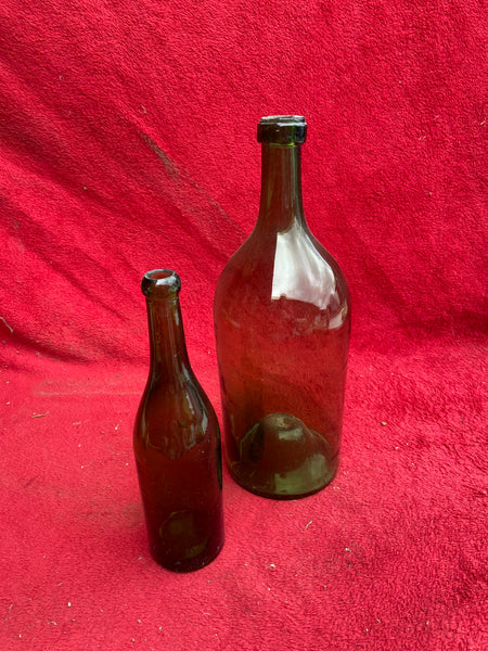 Vintage Green Glass Bottles